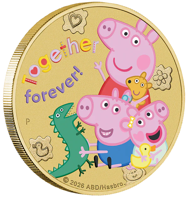 Peppa Pig - Together Forever 2026 Collector Coin in Card – footycoinandgifts.com.au
