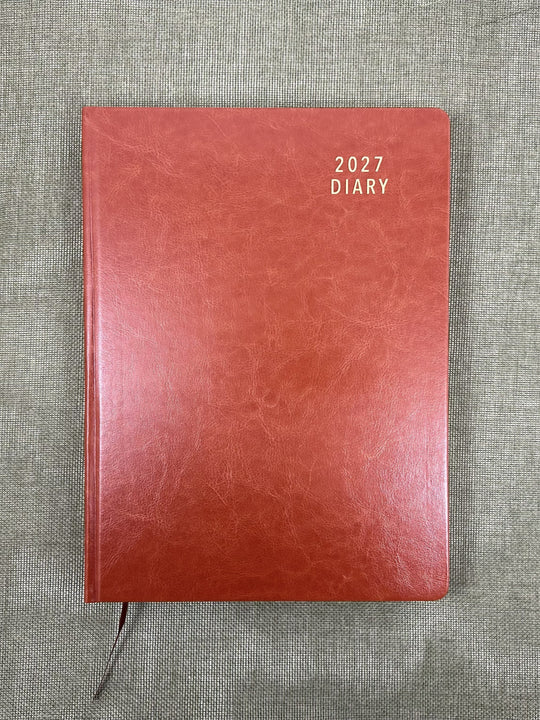 2027 Diary OzCorp Contempo A4 Day to Page Casebound Tan – footycoinandgifts.com.au