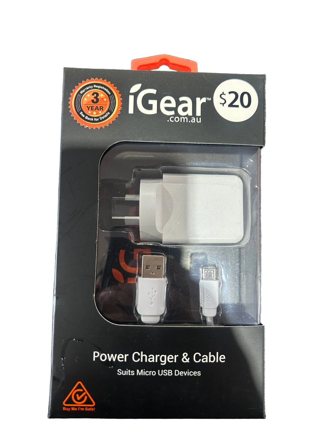 IGEAR POWER CHARGER WITH CABLE SUITS MICRO USB DEVICES  – footycoinandgifts.com.au
