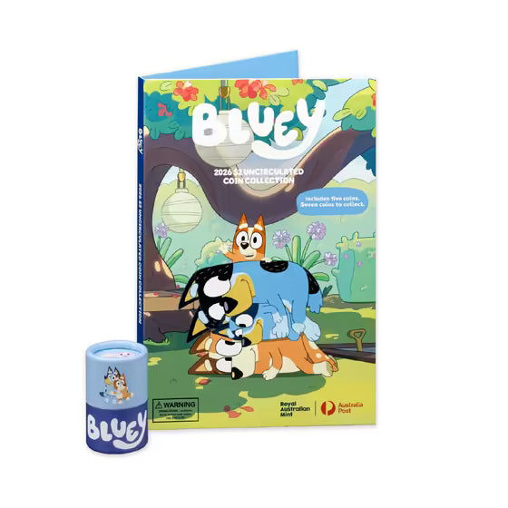 BLUEY TUBE AND FOLDER 2026 $2 UNCIRCULATED COIN COLLECTION