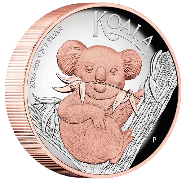 Australian Koala 2026 5oz Silver Proof High Relief Gilded Coin