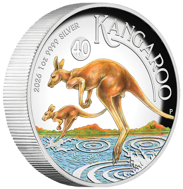 Australian Kangaroo 2026 1oz Silver Proof High Relief Coloured Coin