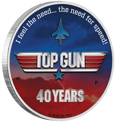 40 Years of Top Gun 2026 1oz Silver Coloured Coin