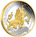 H.M. QUEEN ELIZABETH II 1 OZ SILVER PROOF GILDED COIN