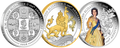 H.M. QUEEN ELIZABETH SILVER COIN THREE COIN SET