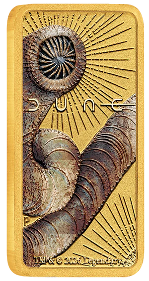 Dune 2026 1g Gold Coloured Minted Bar