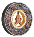 Gingerbread Christmas 2026 2oz Silver Antiqued Coloured Coin