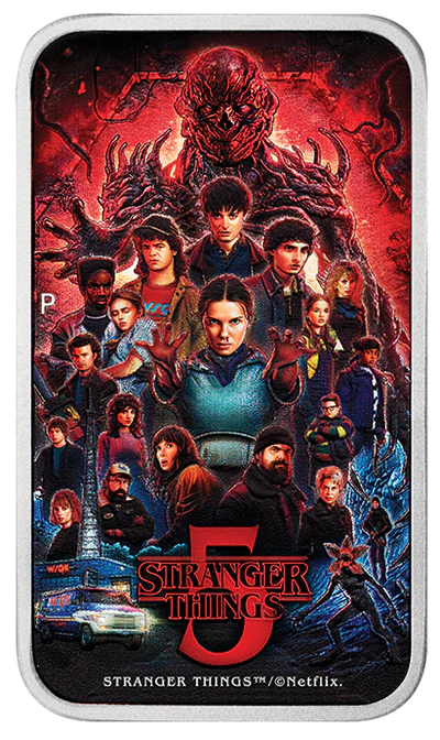 Stanger Things Season 5 2026 1oz Silver Coloured Rectangular Coin