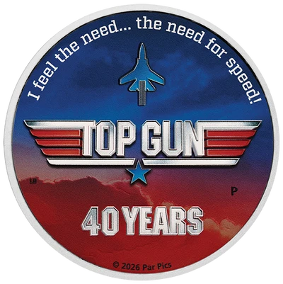 40 Years of Top Gun 2026 1oz Silver Coloured Coin