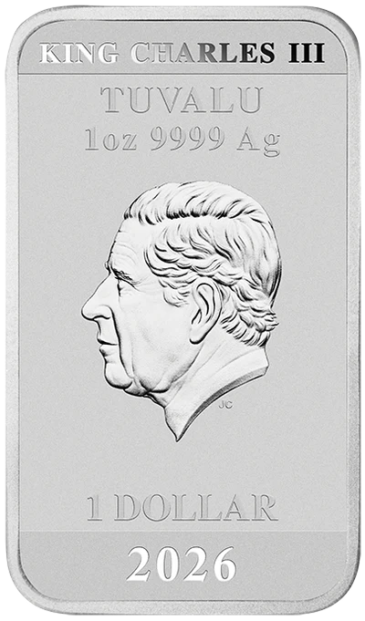 Stanger Things Season 5 2026 1oz Silver Coloured Rectangular Coin