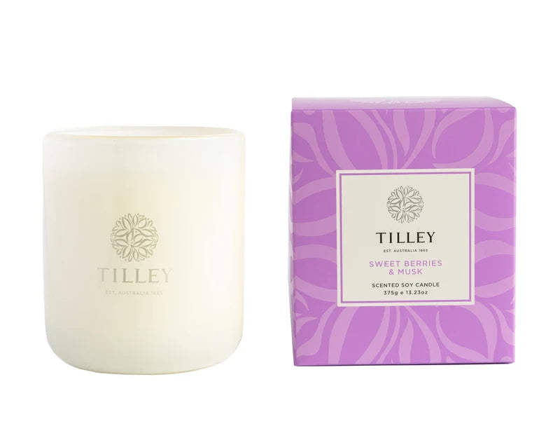 Tilley - Classic White Sweet Berries & Musk 375g Soy Candle