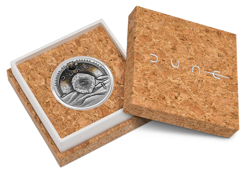 Dune Scourge of the Desert Sea 2026 2oz Silver Antiqued Coloured Coin