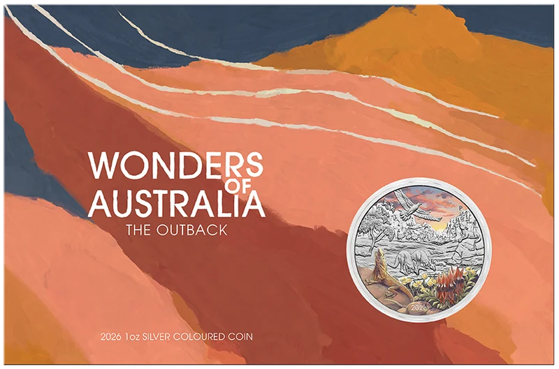 Wonders of Australia - The Outback 2026 1oz Silver Coloured Coin in Card