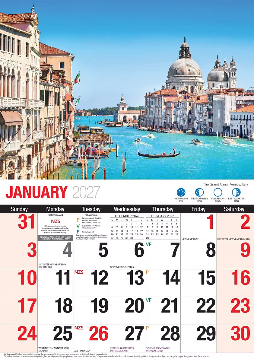 CALENDAR 2027 BIG PRINT - DESTINATIONS