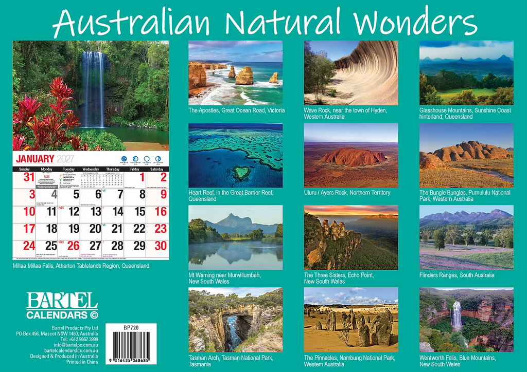 CALENDAR 2027 BIG PRINT - AUSTRALIAN NATURAL WONDERS