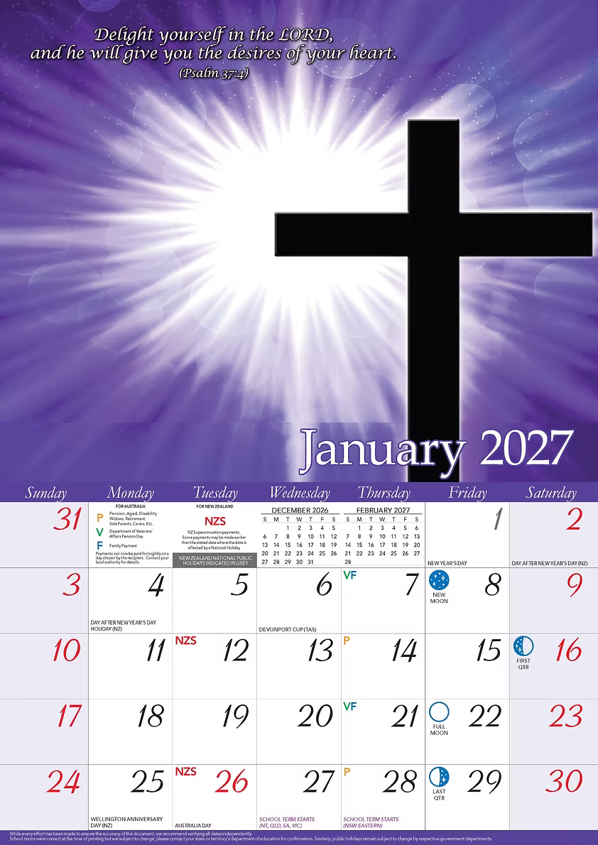 CALENDAR 2027 BIG PRINT - HIS WORD