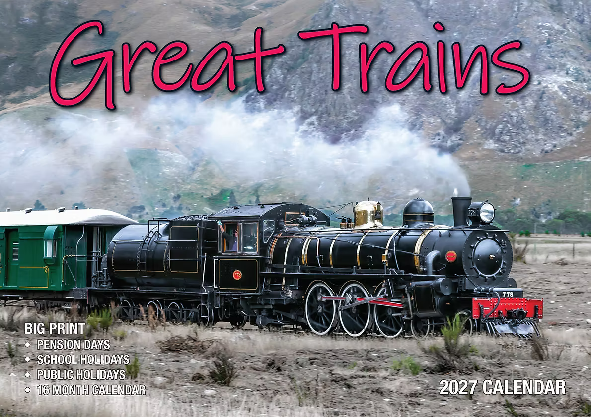 CALENDAR 2027 BIG PRINT - GREAT TRAINS