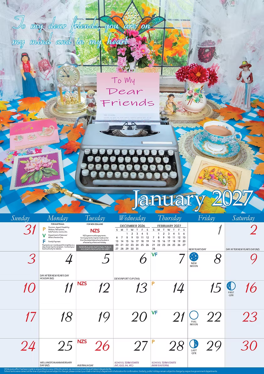 CALENDAR 2027 BIG PRINT - FRIENDSHIPS