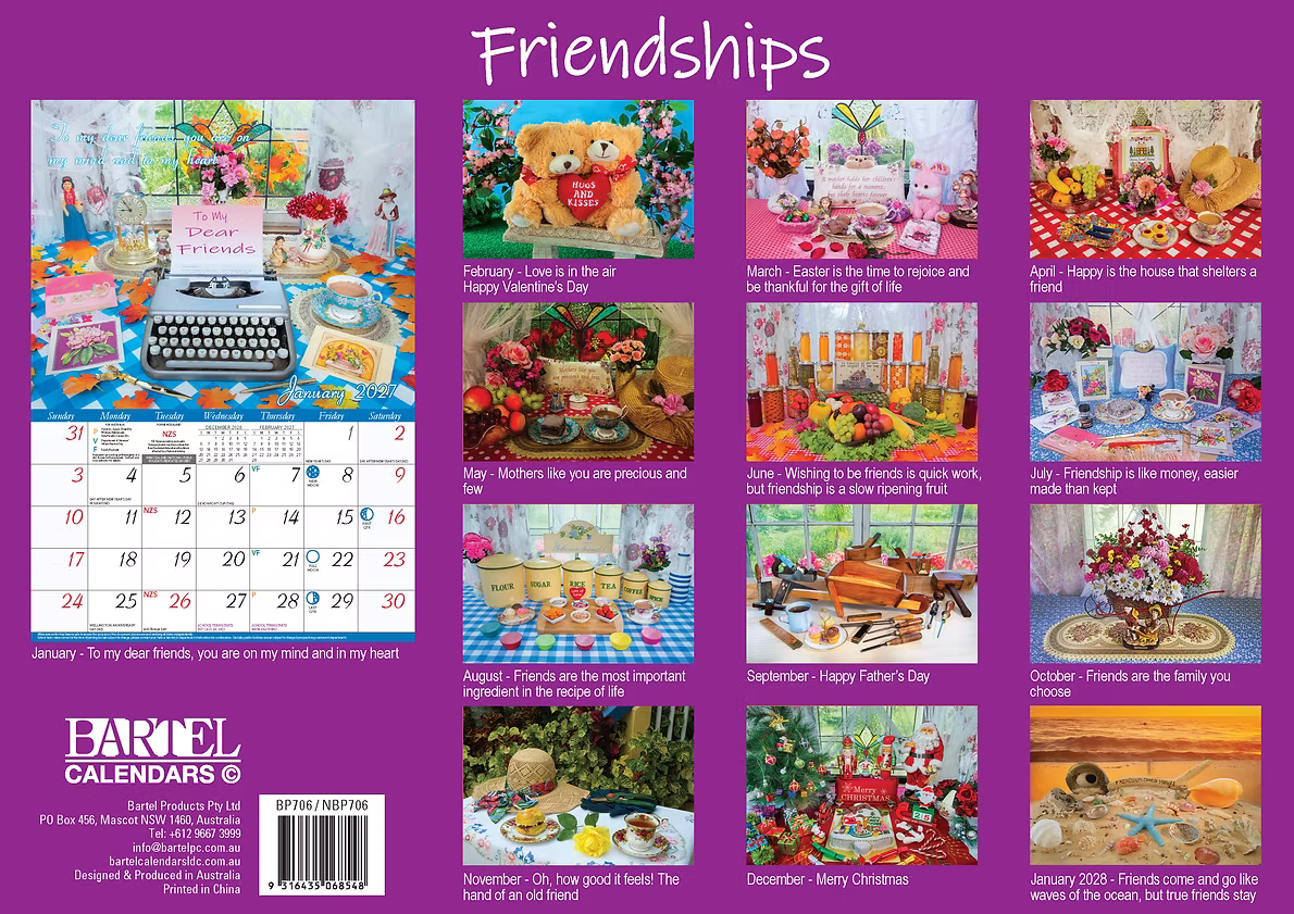CALENDAR 2027 BIG PRINT - FRIENDSHIPS