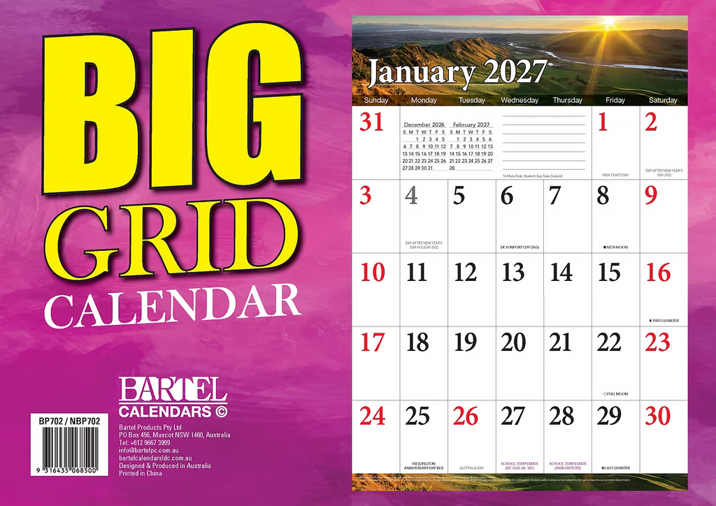 CALENDAR 2027 BIG PRINT - BIG GRID