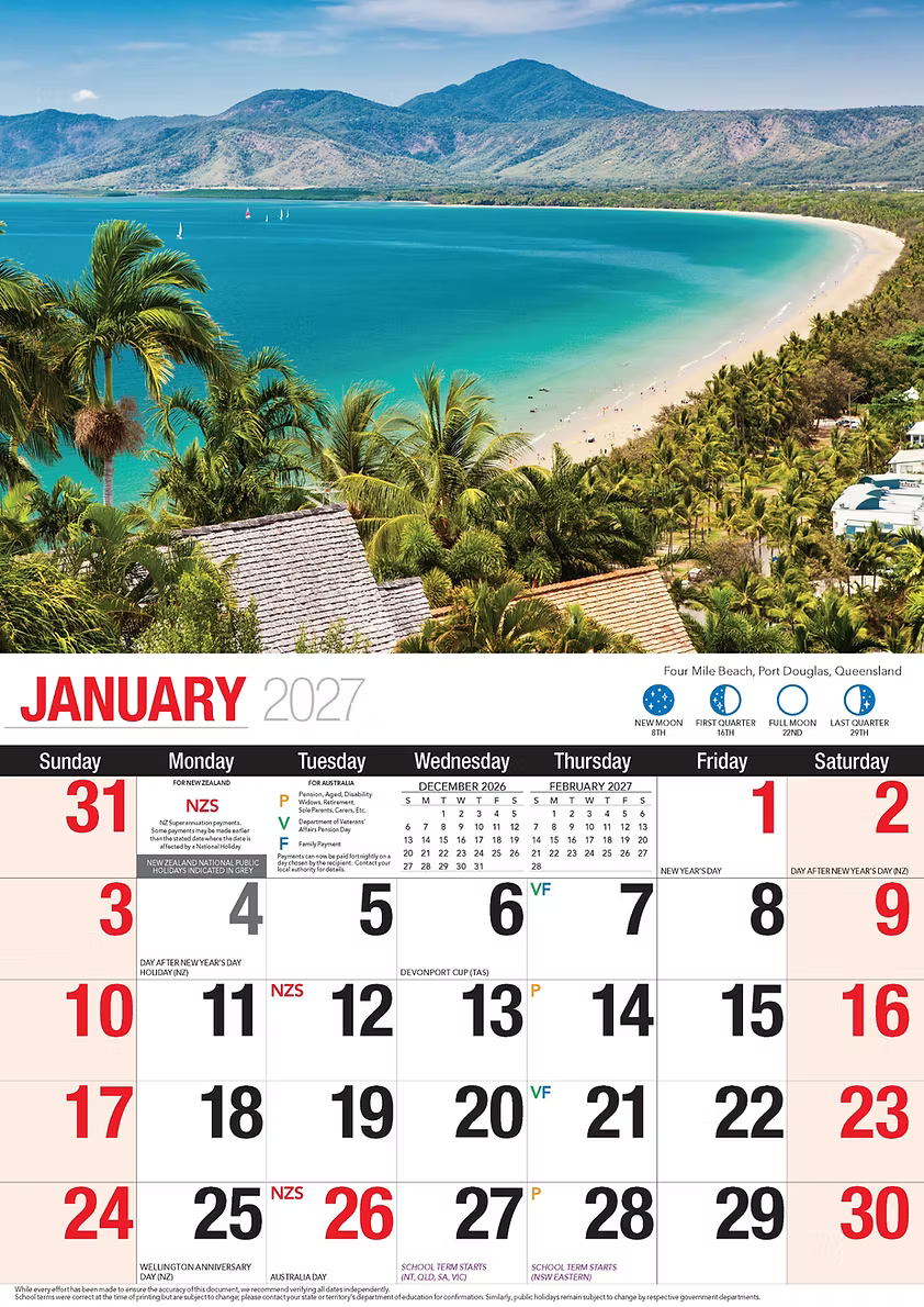CALENDAR 2027 BIG PRINT - BEAUTIFUL AUSTRALIA