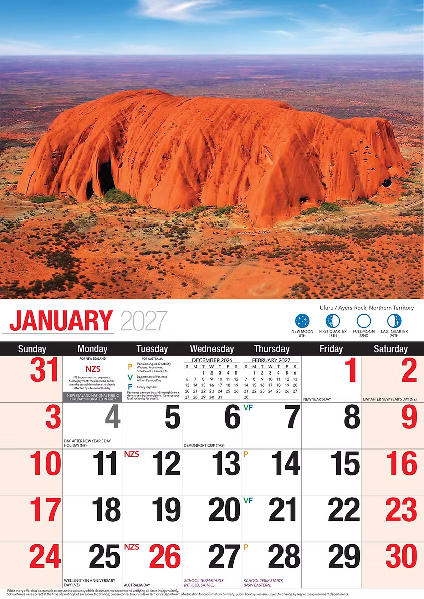 CALENDAR 2027 BIG PRINT - AUSTRALIAN SCENIC BEAUTY