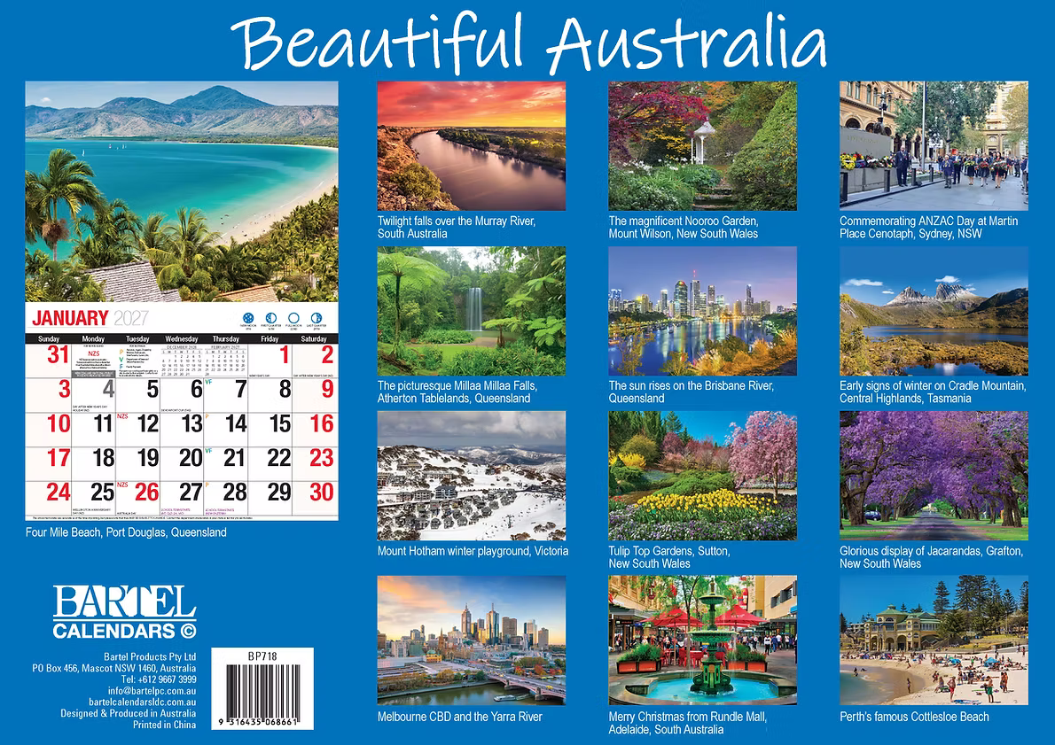 CALENDAR 2027 BIG PRINT - BEAUTIFUL AUSTRALIA