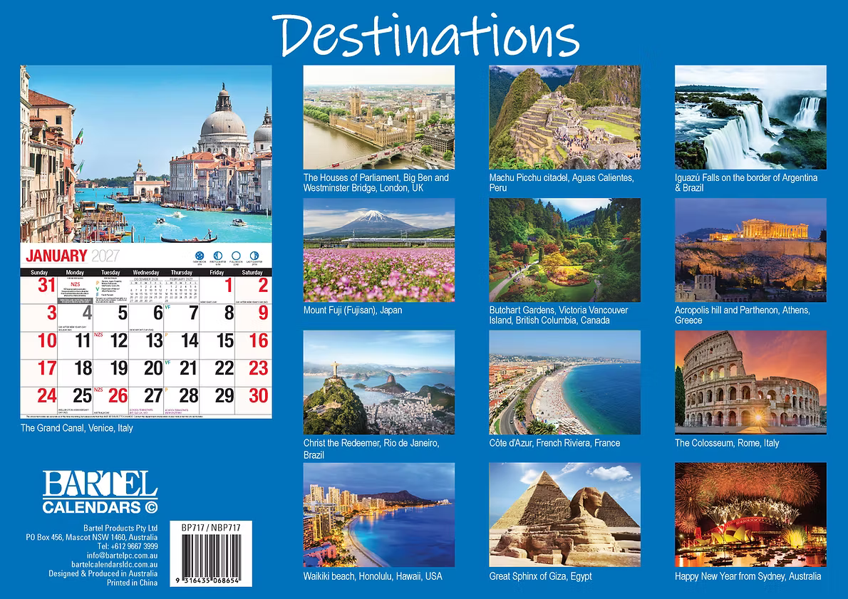 CALENDAR 2027 BIG PRINT - DESTINATIONS