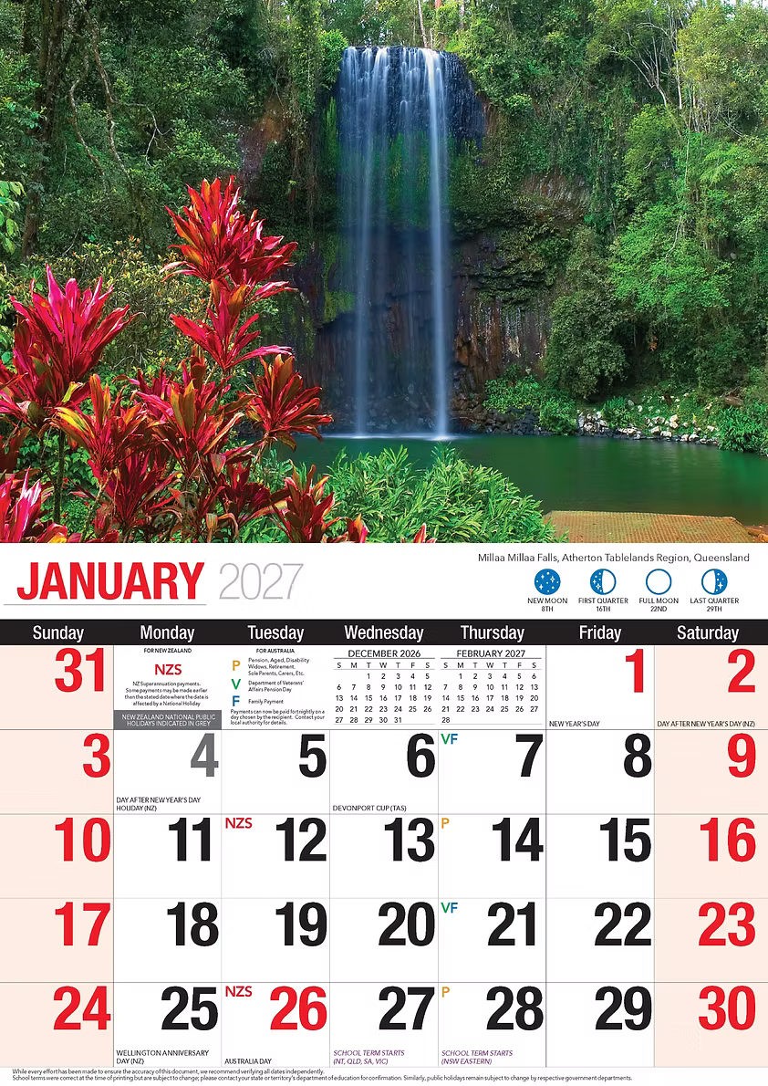 CALENDAR 2027 BIG PRINT - AUSTRALIAN NATURAL WONDERS
