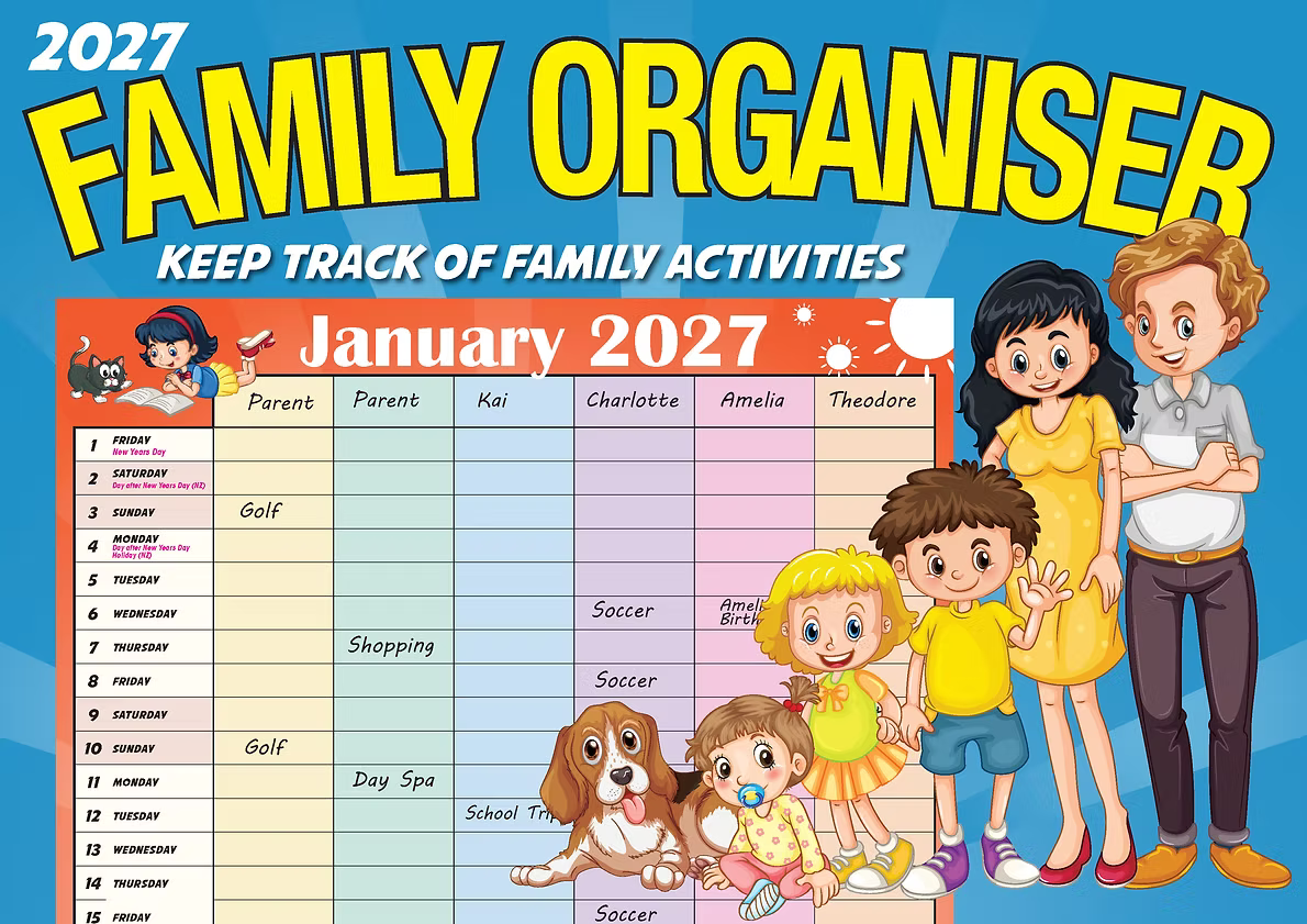 CALENDAR 2027 BIG PRINT - FAMILY ORGANISER