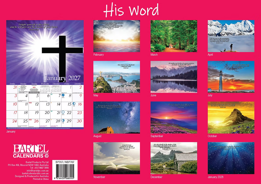 CALENDAR 2027 BIG PRINT - HIS WORD