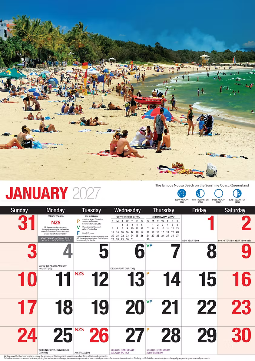 CALENDAR 2027 BIG PRINT - ICONS OF AUSTRALIA