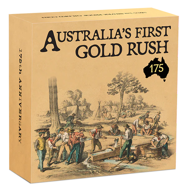 Australia's First Gold Rush 175th Anniversary 2026 1oz Silver Proof Gilded Coin