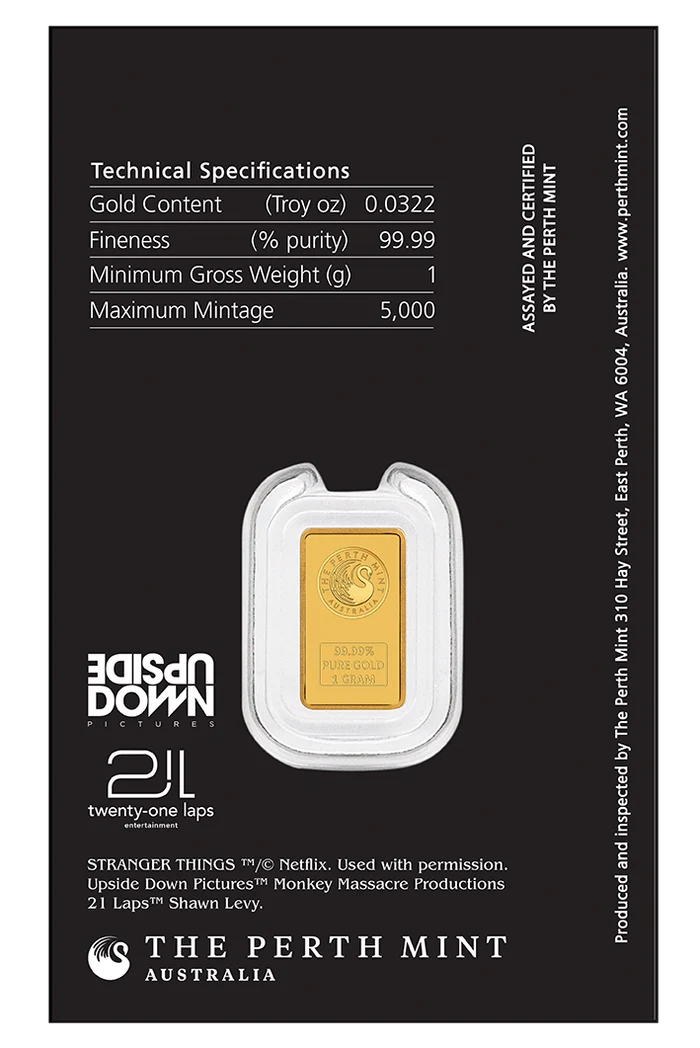 Stranger Things 2026 1g Gold Minted Bar