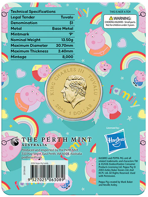 Peppa Pig - Family 2026 Collector Coin in Card