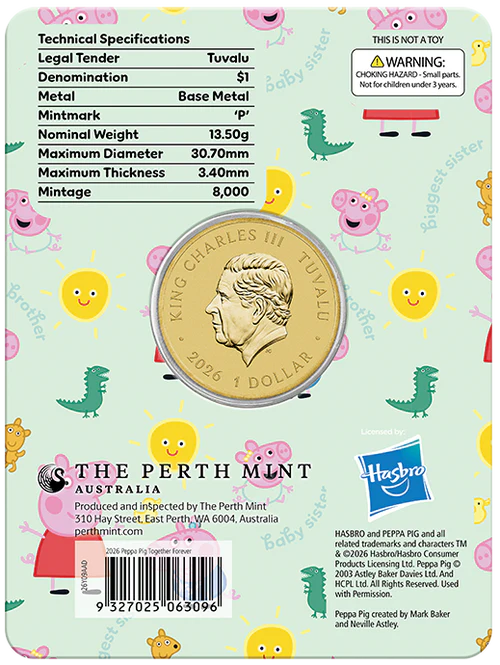 Peppa Pig - Together Forever 2026 Collector Coin in Card