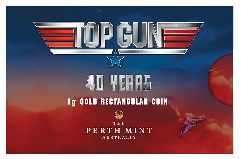 40 Years of Top Gun 2026 1g Gold Rectangular Coin in Card