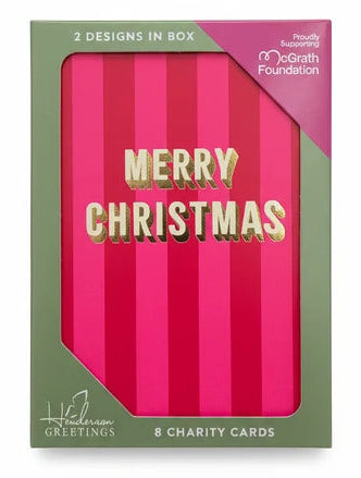 Christmas Charity Boxed Cards - Pink Stripe (2 Designs)