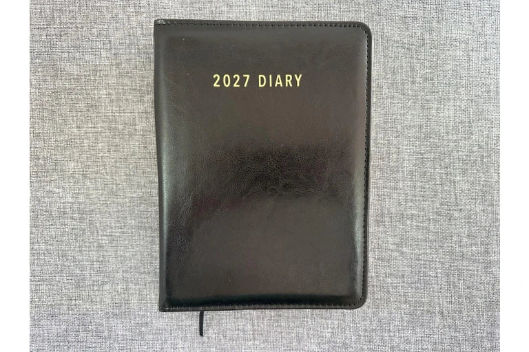 2027 Diary OzCorp Contempo A5 Day to Page Spiral Black, DA5SD1027