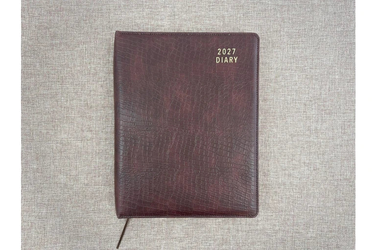2027 Diary OzCorp Contempo A4 Day to Page Spiral Croc Tan, EA4SD2427