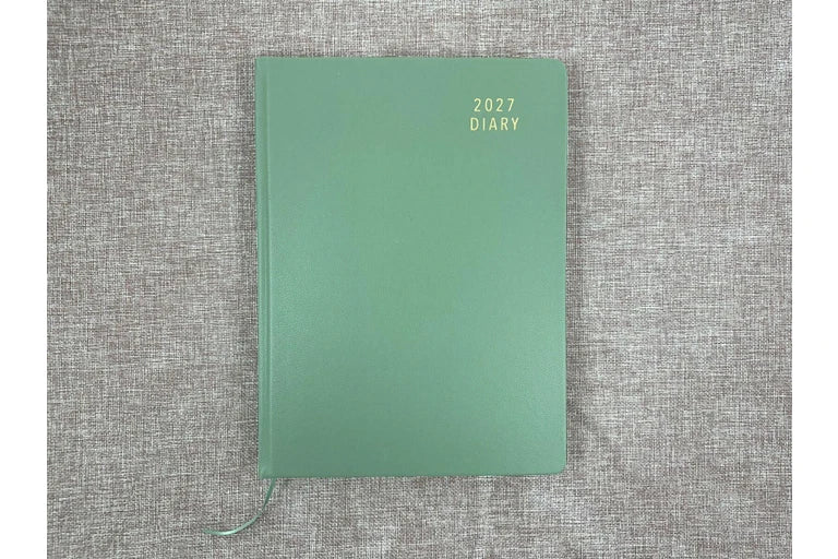 2027 Diary OzCorp Contempo A4 Day to Page Casebound Olive