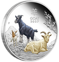 Year of the Goat 2027 1oz Silver Proof Coloured Coin