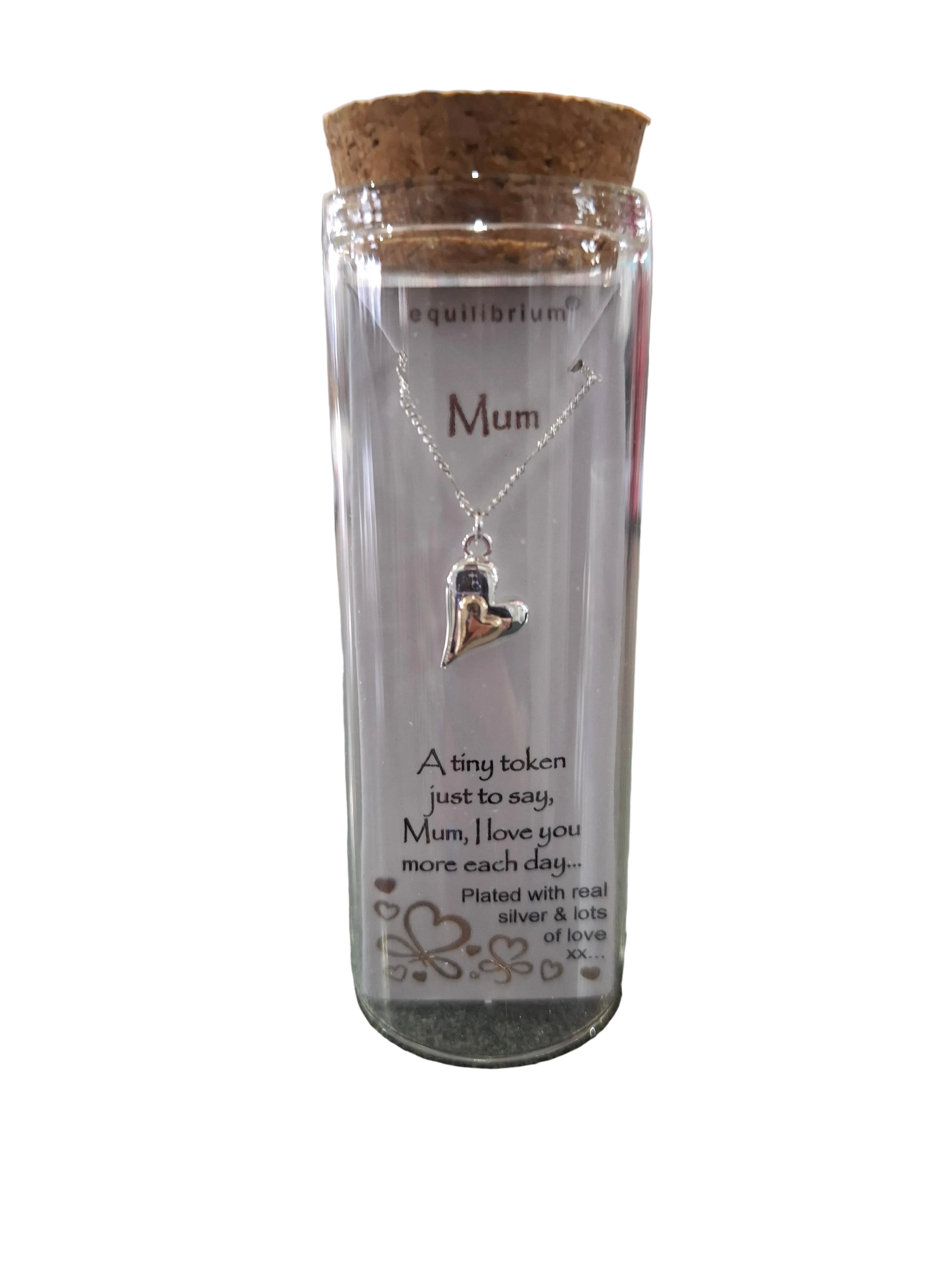 EQUILIBRIUM MESSAGE IN A BOTTLE NECKLACE - MUM