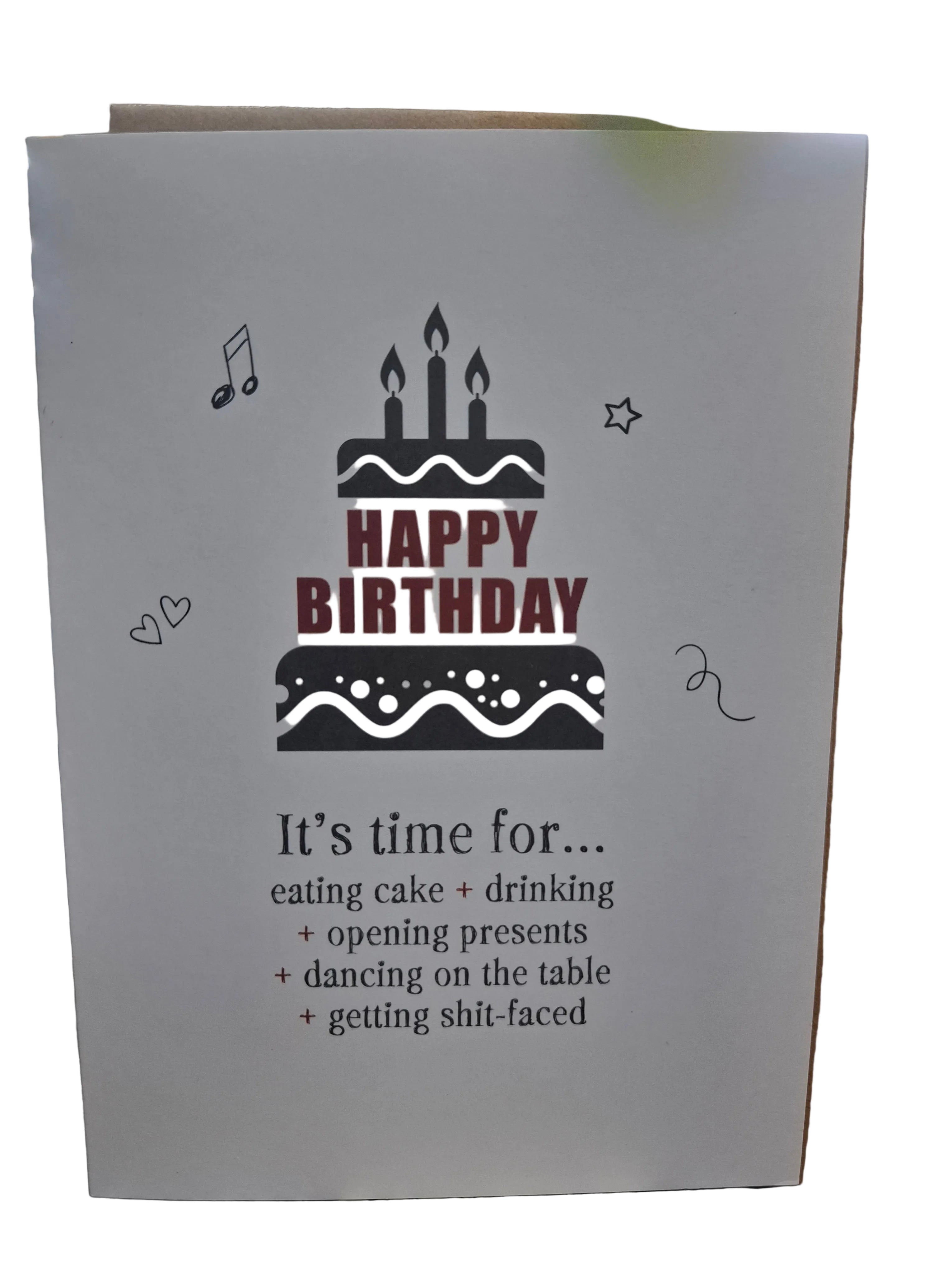 X74 - Happy birthday. It's time for eating cake... Rude Birthday Card