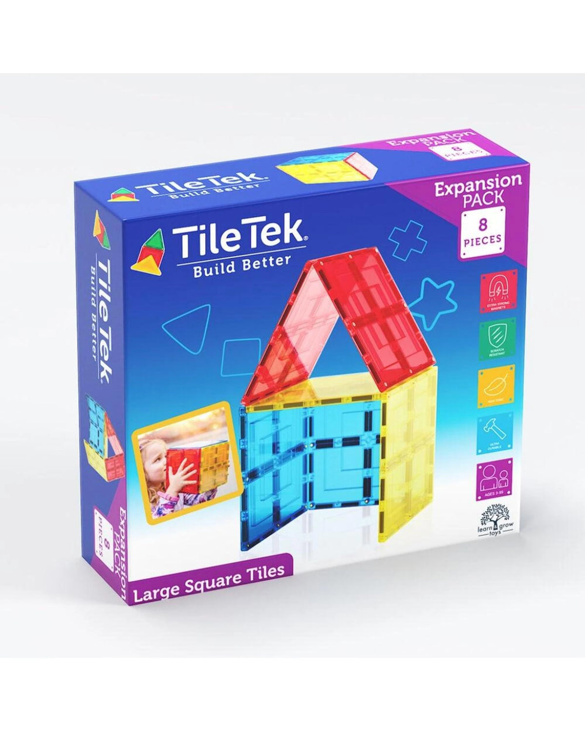 TILETEK BUILD BETTER EXPANSION PACK 8 PIECES LARGE SQUARE TILES