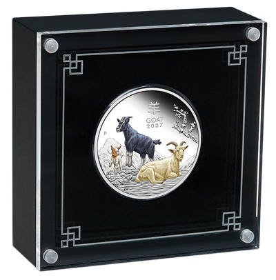 Year of the Goat 2027 1oz Silver Proof Coloured Coin