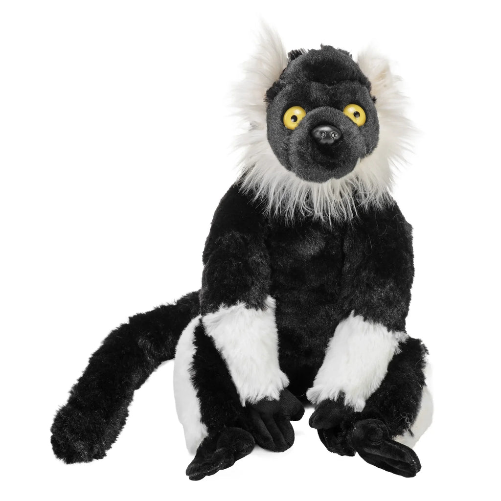 Wild Republic Cuddlekins Black & White Ruffed Lemur Stuffed Animal - 12"