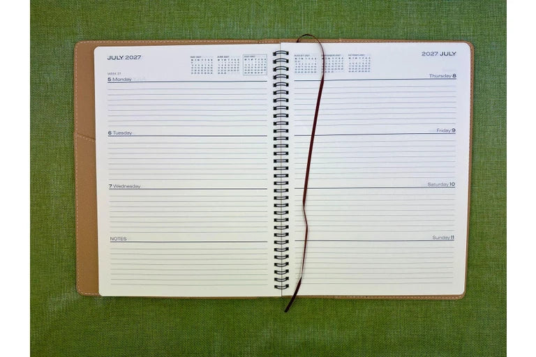 2027 Diary OzCorp Contempo A4 Week to View Chocolate, CA4SW2327