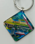 KEYRING METAL FOIL TASMANIA SCENE PHOTO COMPOSITE
