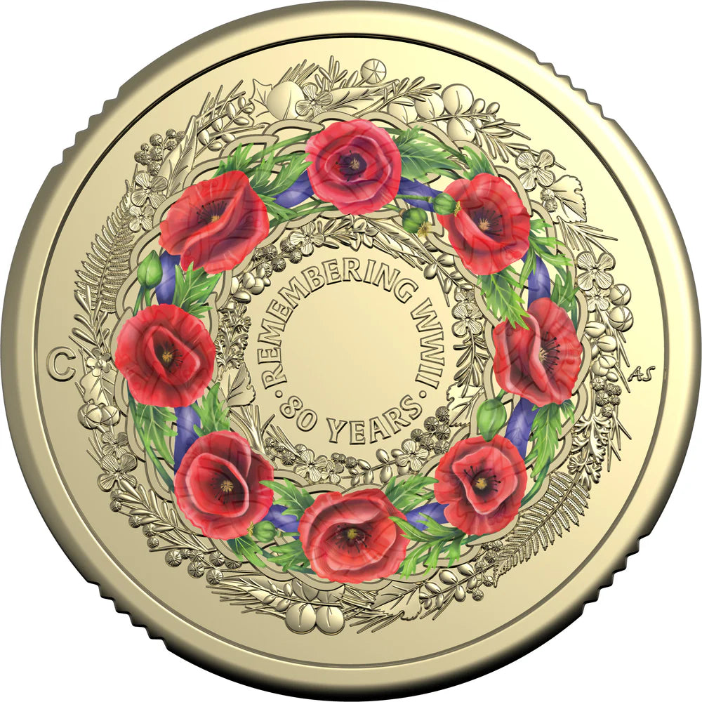 80 Years On: Remembering the Second World War 2025 $2 ‘C’ Mintmark Coloured Uncirculated Coin